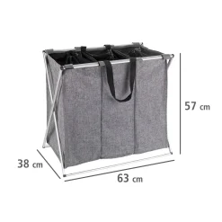 Wäschesammler Trio grau meliert 130 l ^ Wenko Clearance