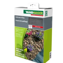 Unkraut-Vlies 5x1,6 m schwarz ^ Windhager Discount