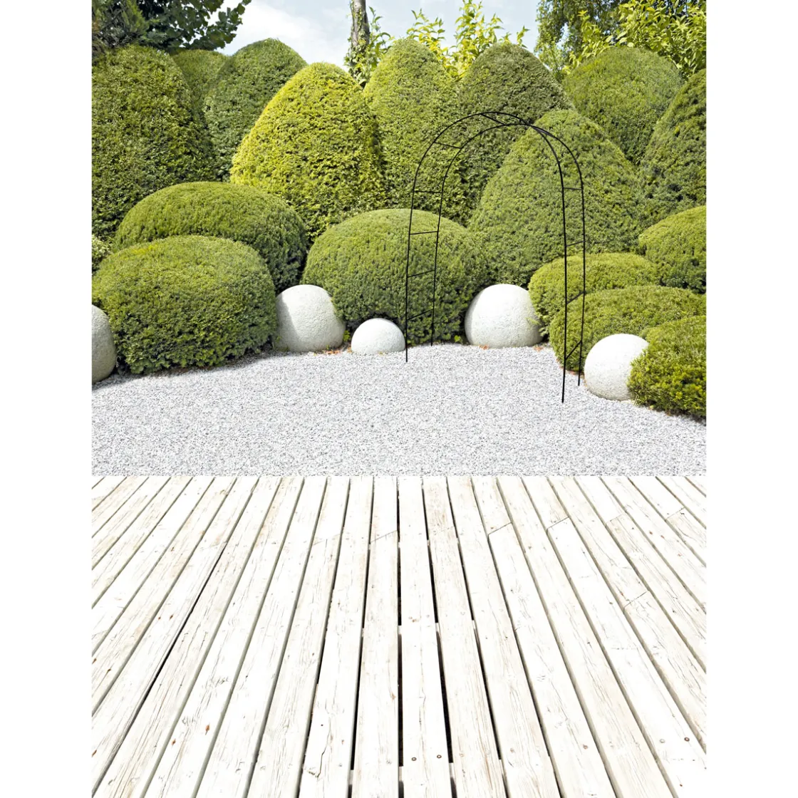 Rosenbogen 240 x 140 x 38 cm schwarz pulverbeschichtet ^ Wingart Outlet
