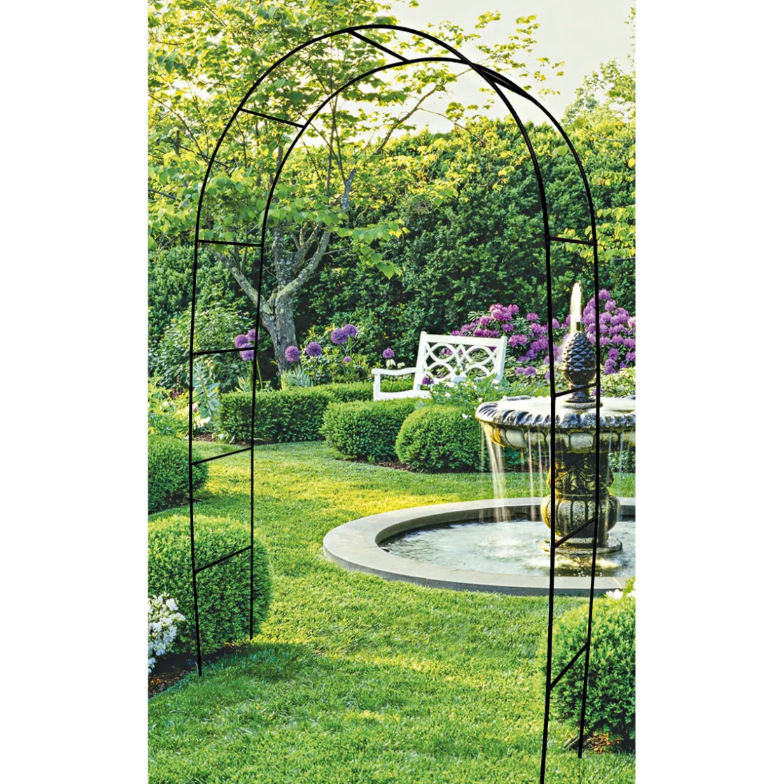 Rosenbogen 240 x 140 x 38 cm schwarz pulverbeschichtet ^ Wingart Outlet