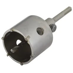 Bohrkrone hartmetallbestückt mit Spanndorn SDS-plus Durchmesser 68 mm ^ Wolfcraft Sale