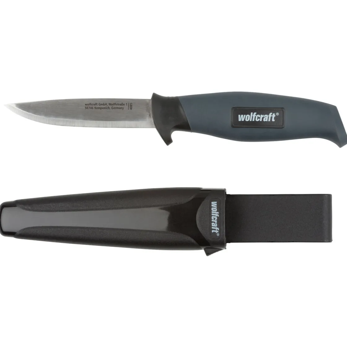 Outdoormesser mit glatter Klinge und Köcher ^ Wolfcraft Discount