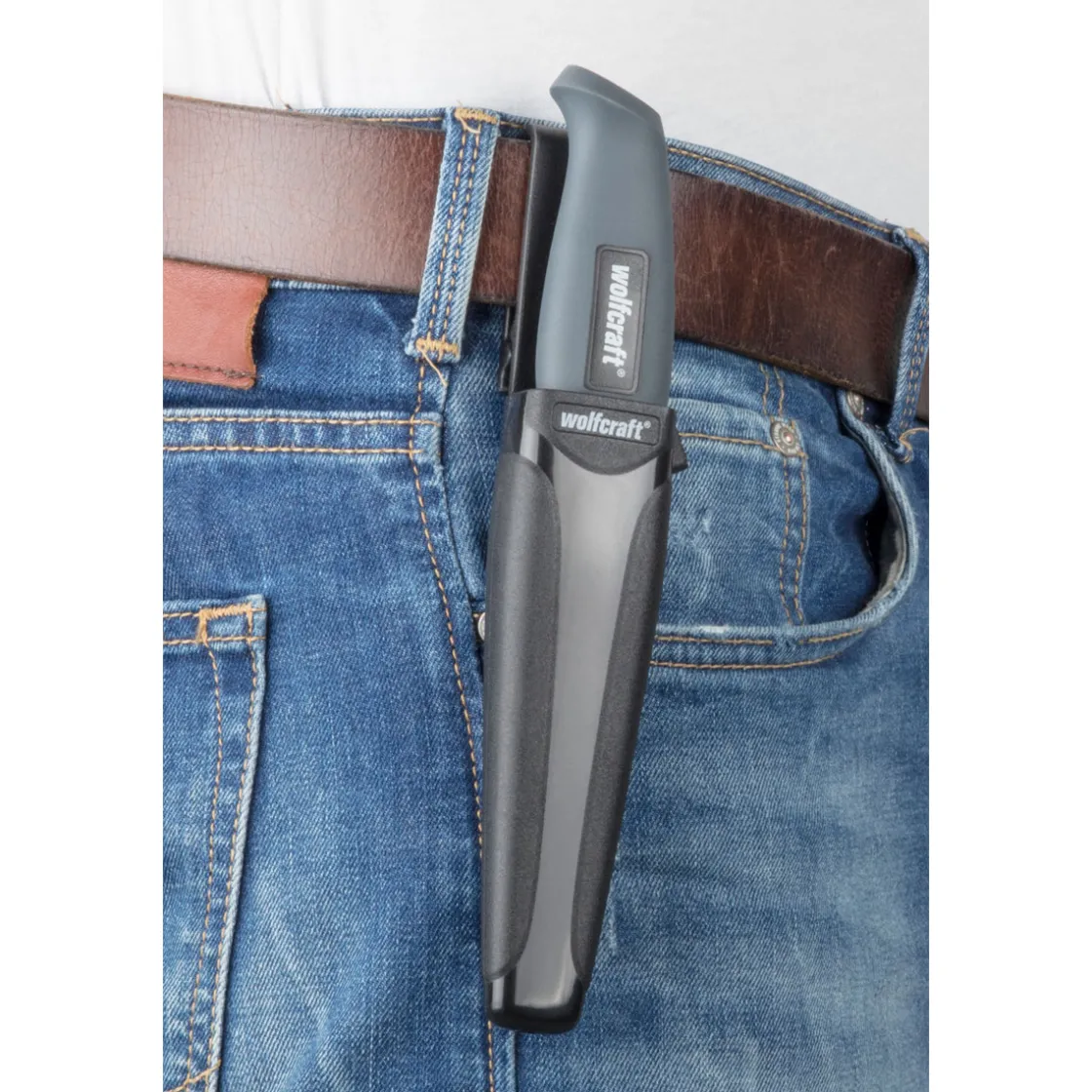 Outdoormesser mit glatter Klinge und Köcher ^ Wolfcraft Discount