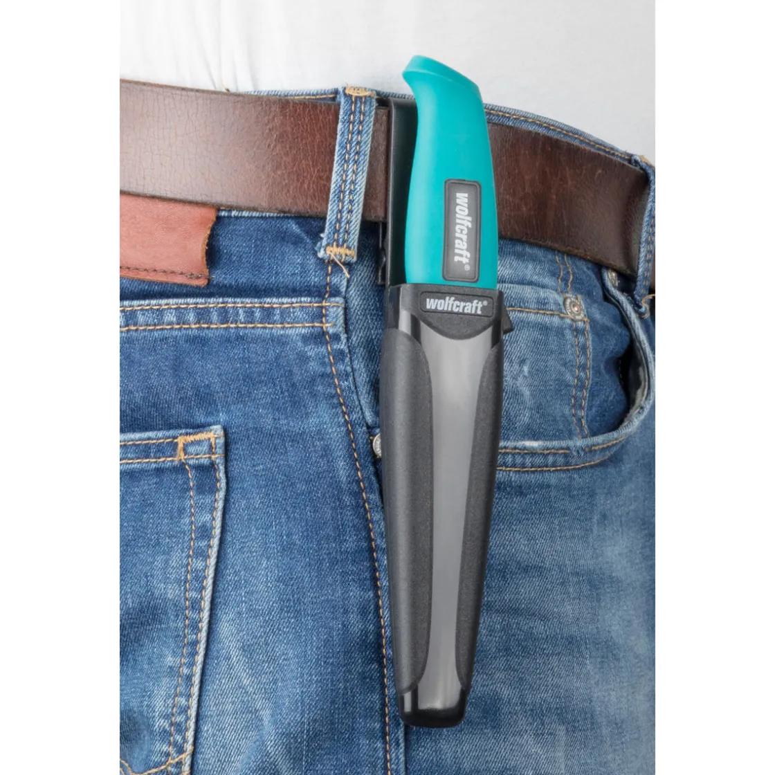 Outdoormesser mit gezahnter Klinge und Köcher ^ Wolfcraft Outlet