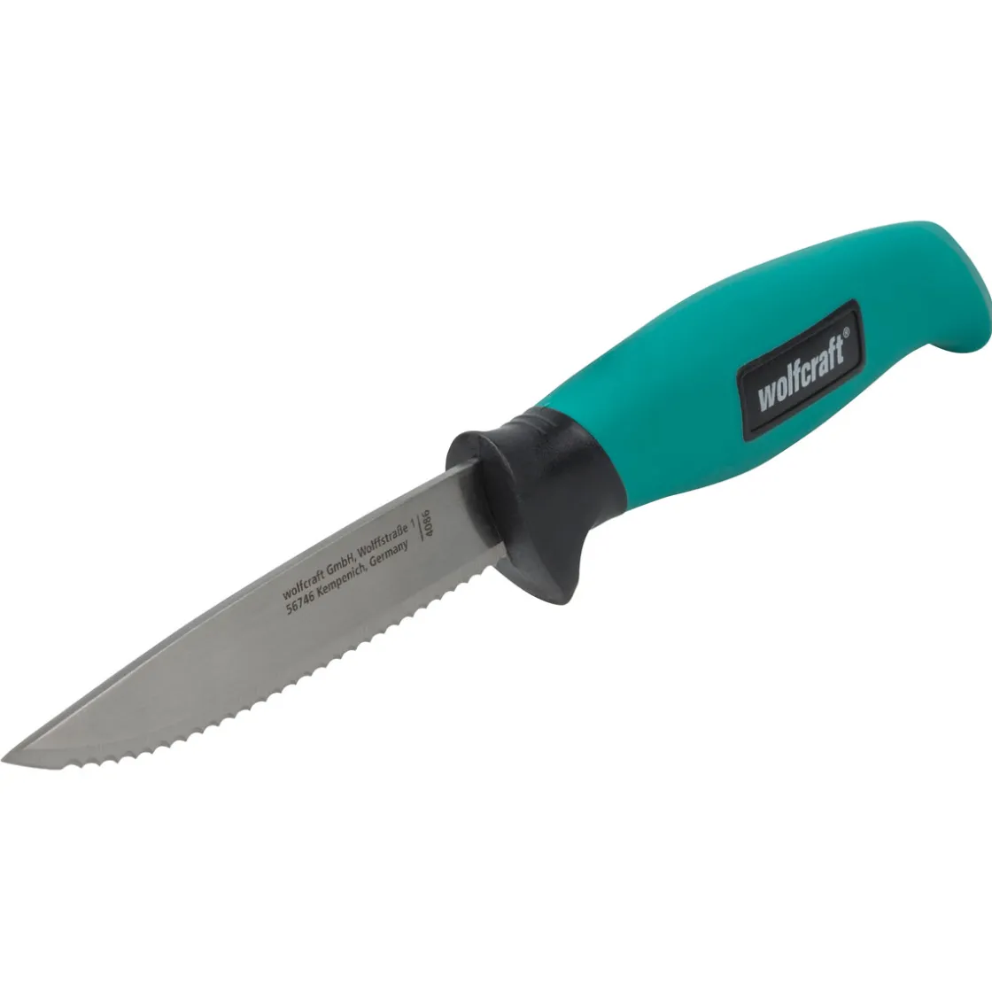 Outdoormesser mit gezahnter Klinge und Köcher ^ Wolfcraft Outlet