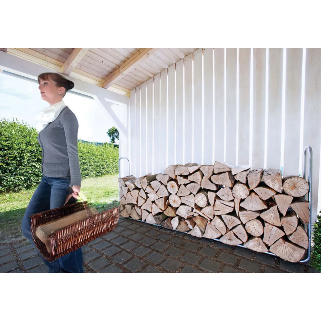 Stapelhilfe für Brennholz ^ Wolfcraft Outlet