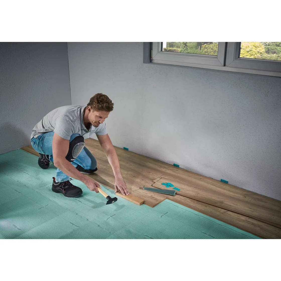 Verlege-Set für Laminat Parkett Kork 22- teilig ^ Wolfcraft Outlet