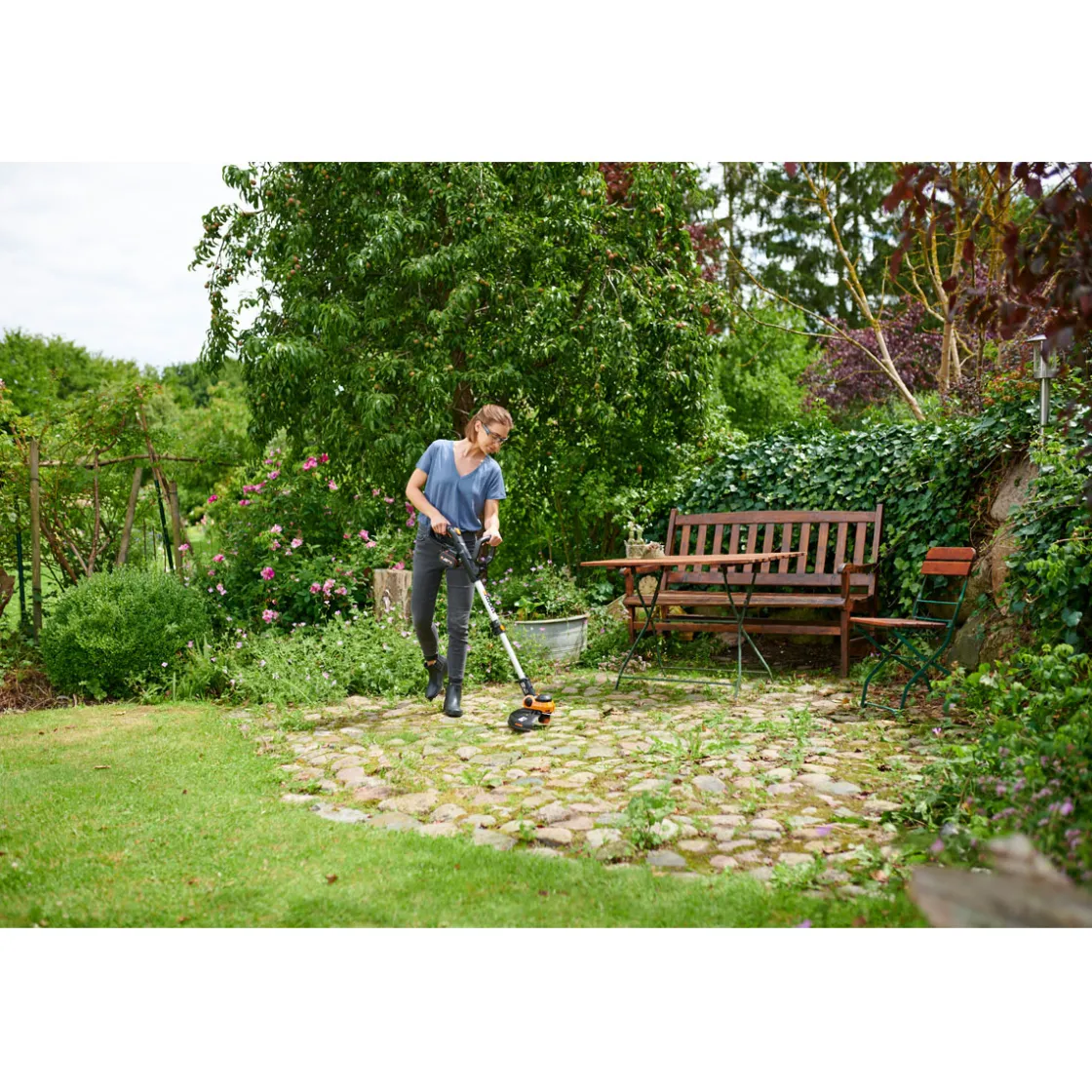 Akku-Rasentrimmer-Set WG163E 6-teilig ^ Worx Outlet