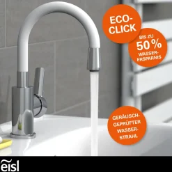 WT-Armatur Flexo chrom weiss Cold StartSchnellmontage ohne Ablaufgarnitur ^ Eisl