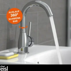WT-Armatur Futura chrom mit Cold-StartC-Auslauf schwenkbar ohne Ablaufgarnitur ^ Eisl Sale