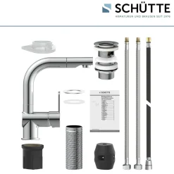 WT-Armatur London chrom mit HaarbrauseKeramikkartusche inkl.Push-Open-Garnitur ^ Schütte Sale