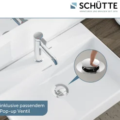 WT-Armatur Los Angeles chrom Eco-Klick-Kartusche inkl.Push-Open-Garnitur ^ Schütte Clearance