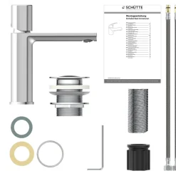 WT-Armatur New York, chrom, Keramik-Kartusche,Fix-Befest.u.Druckknopf-Ventil ^ Schütte
