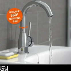 WT-ND-Armatur Futura chrom Cold-StartC-Auslauf schwenkbar ohne Ablaufgarnitur ^ Eisl Outlet