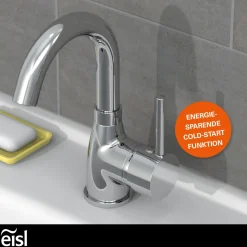 WT-ND-Armatur Futura chrom Cold-StartC-Auslauf schwenkbar ohne Ablaufgarnitur ^ Eisl Outlet