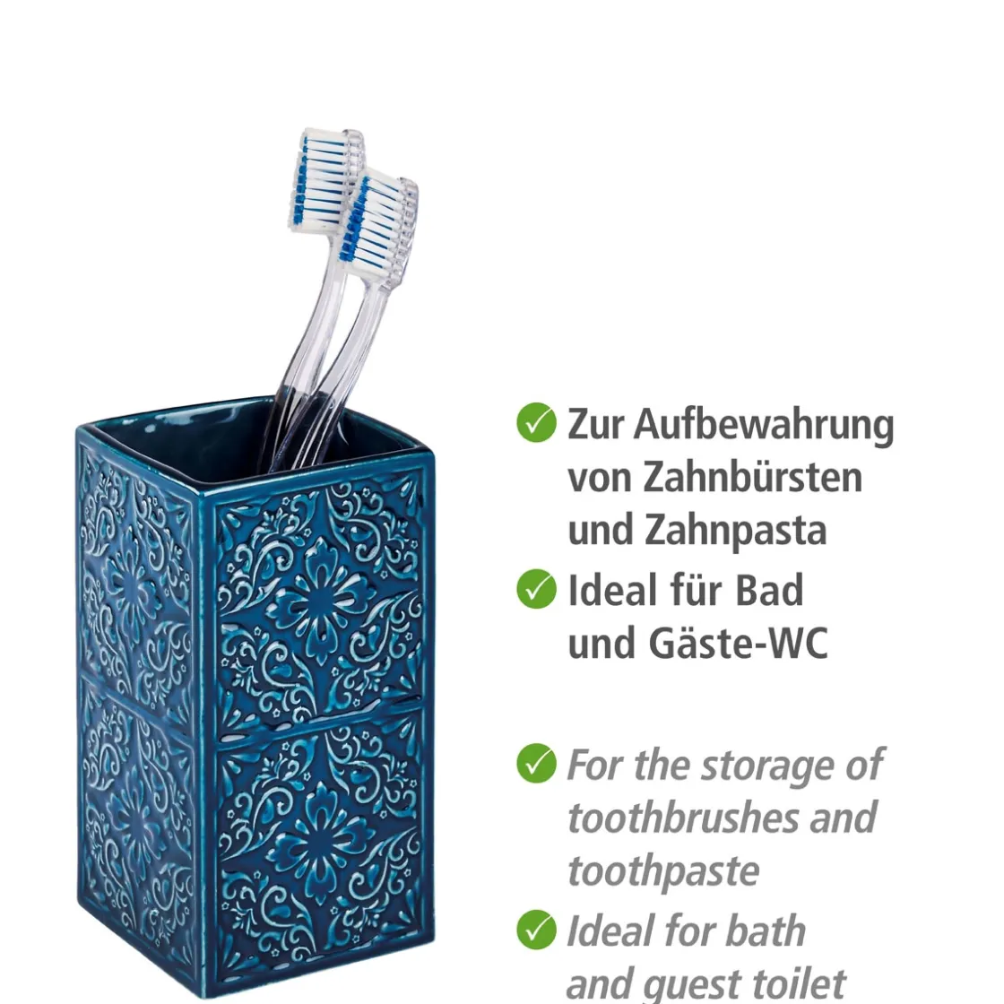 Zahnputzbecher Mod. Cordoba dunkelblau ^ Wenko New