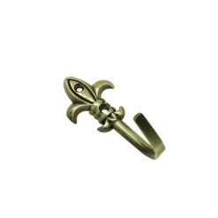Zierhaken Lilie 5,5 cm messing bruniert ^ Gardinia