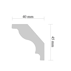 Zierleiste Sophie 2,0 m weiß ^ Clearance